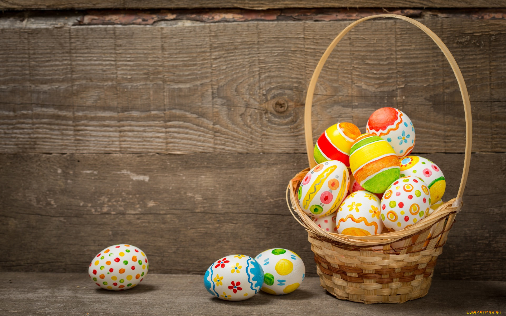 , , , , eggs, holiday, happy, spring, basket, wood, colorful, , easter